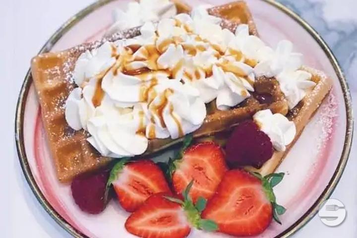 Waffles with Strawberries - Christie's Bakery