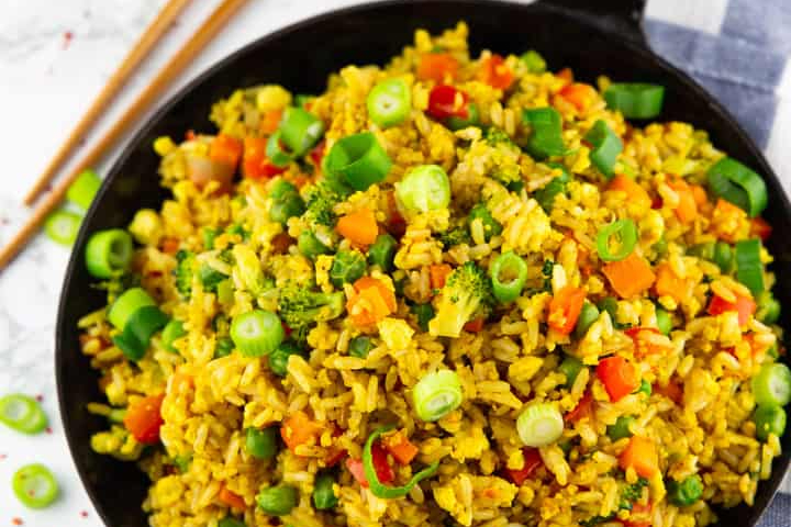 Gebratener Reis mit Gemüse (vegetarisch) - Emelies Kitchen