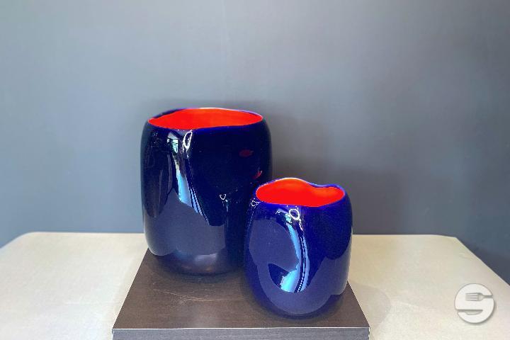 Vase Dark Blue & Orange - Jungle Pop