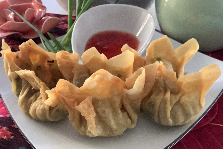 4 raviolis frits au poulet - Saveurs d'Asie Helvétie