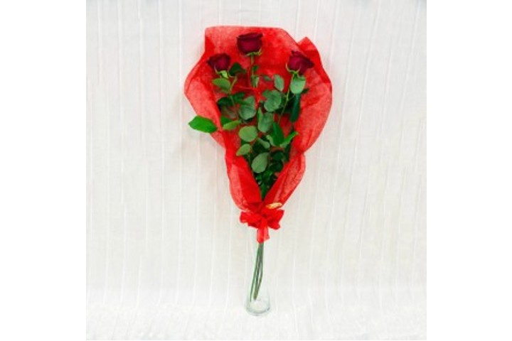 3 Rose Rosse Deluxe - Fiorista Della Santa