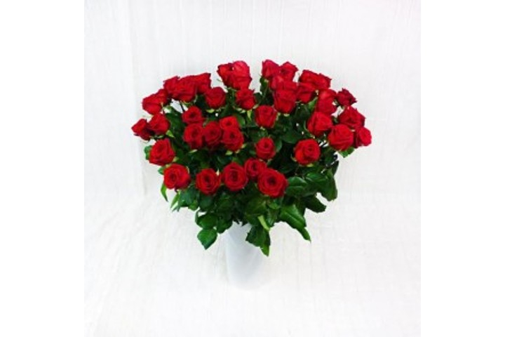 50 Long-stemmed Red Roses - Fiorista Della Santa