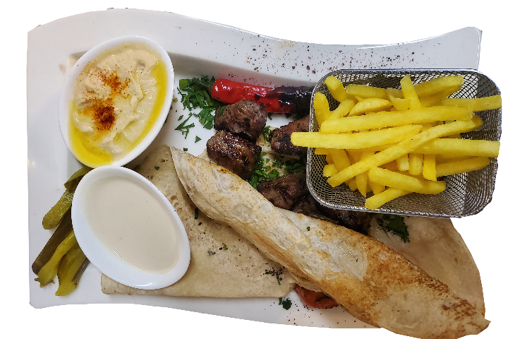 Plate of Two Meat Skewers - Restaurant Oriental du Basset