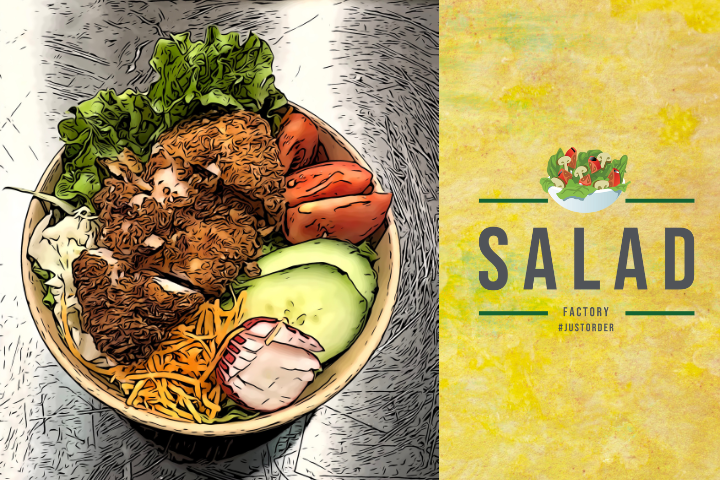 Crispy Chicken Steak with mixed Salad - Salad Factory - Bern