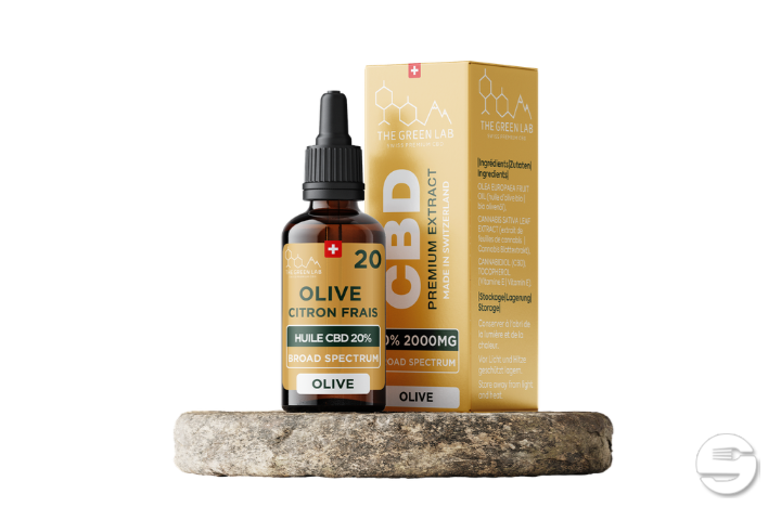 [THE GREEN LAB] Huile Olive Citron Broad Spectrum THC<0% CBD<20% - 30ml