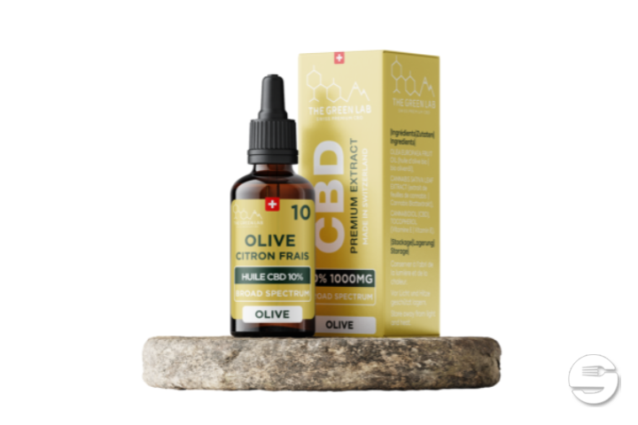 [THE GREEN LAB] Huile Olive Citron Broad Spectrum THC<0% CBD<10% - 30ml
