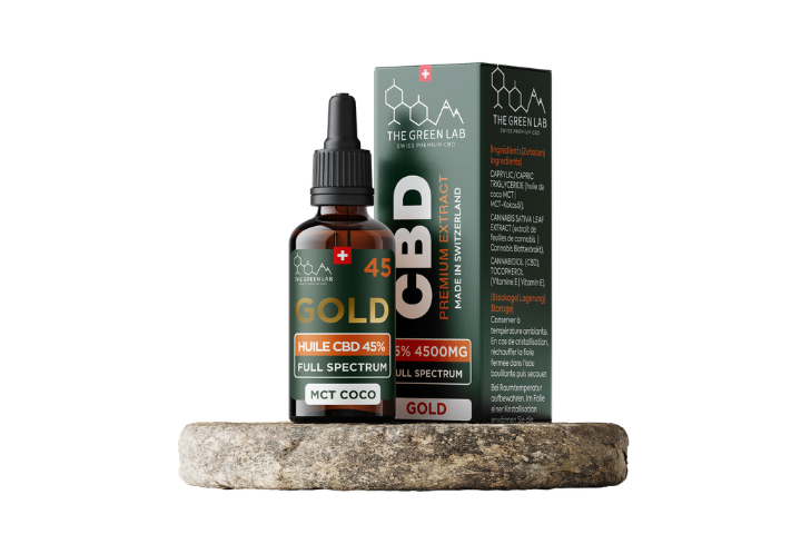 [THE GREEN LAB] Huile X-STRONG MCT GOLD - THC<1% CBD<45% - 10ml