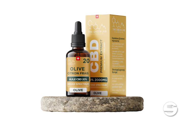 [THE GREEN LAB] Huile Olive Citron Broad Spectrum THC<0% CBD<20% - 30ml