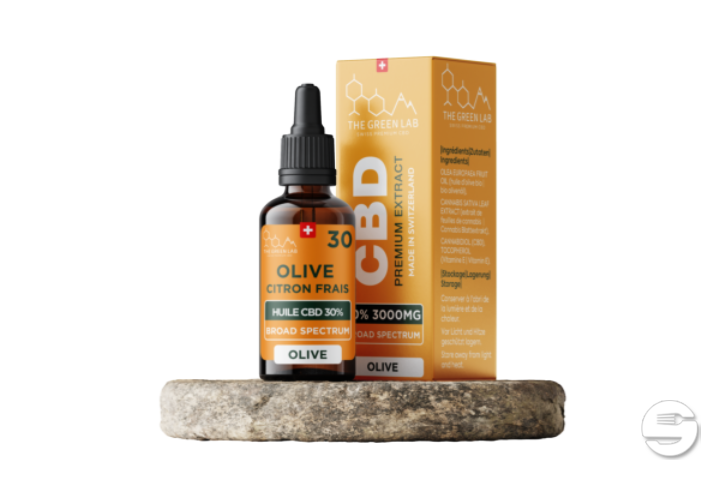 [THE GREEN LAB] Huile Olive Citron Broad Spectrum THC<0% CBD<30% - 10ml