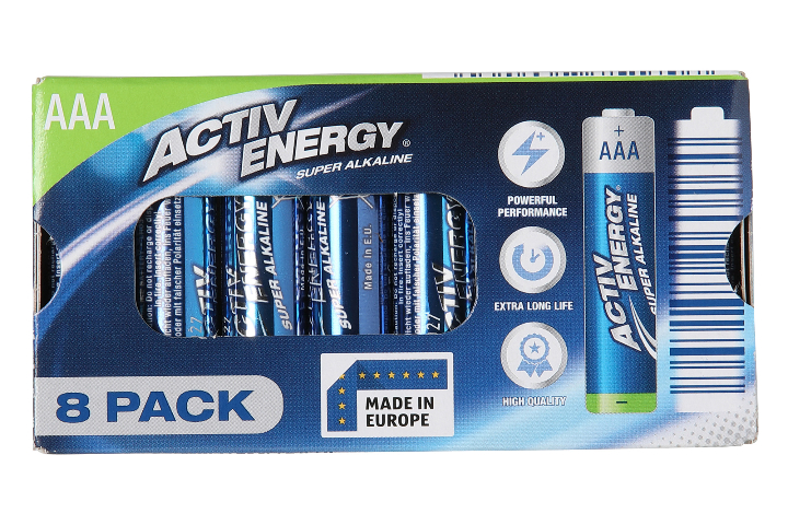 ACTIV ENERGY Piles, AAA - 8 piè